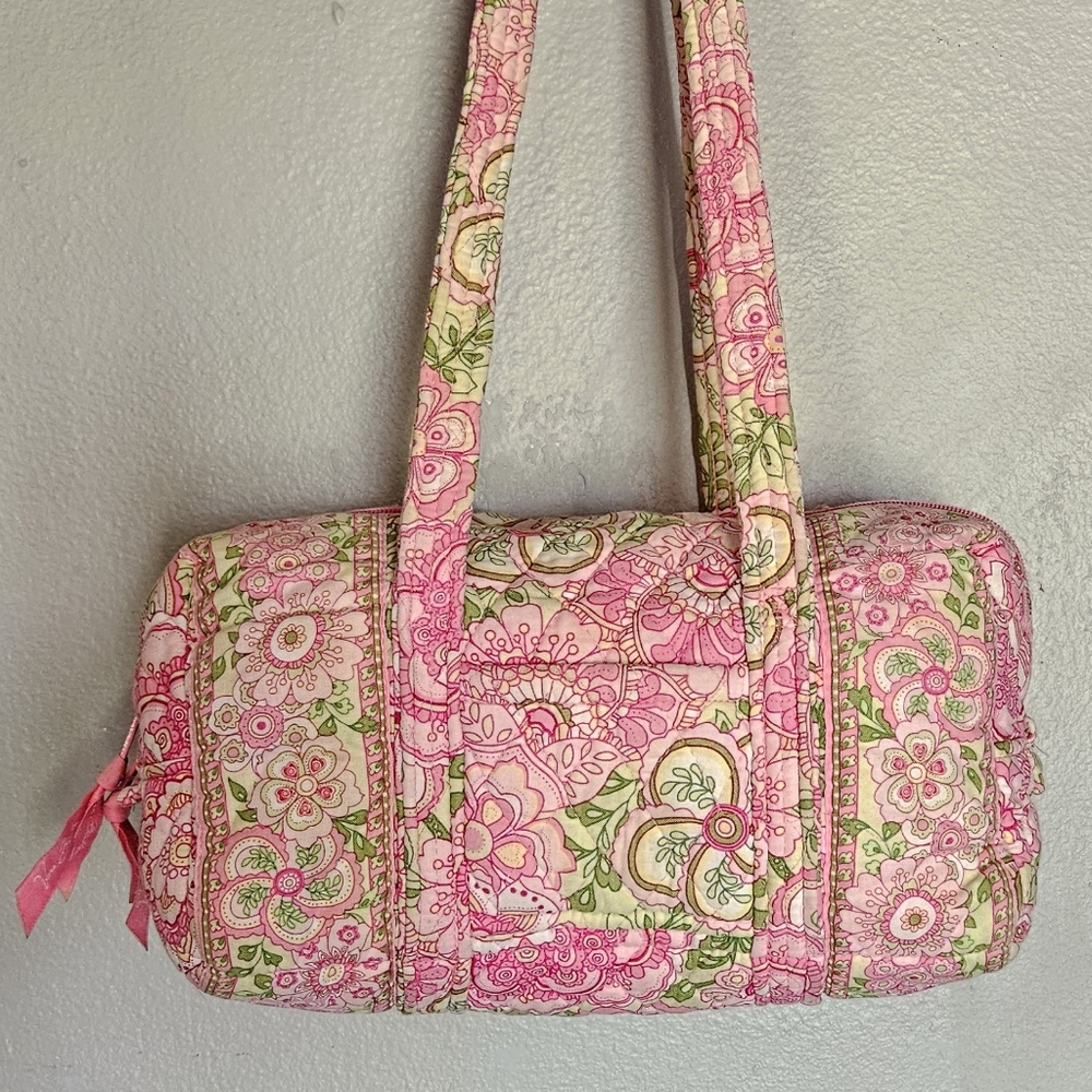 Floral Pink and Green Women's Bag